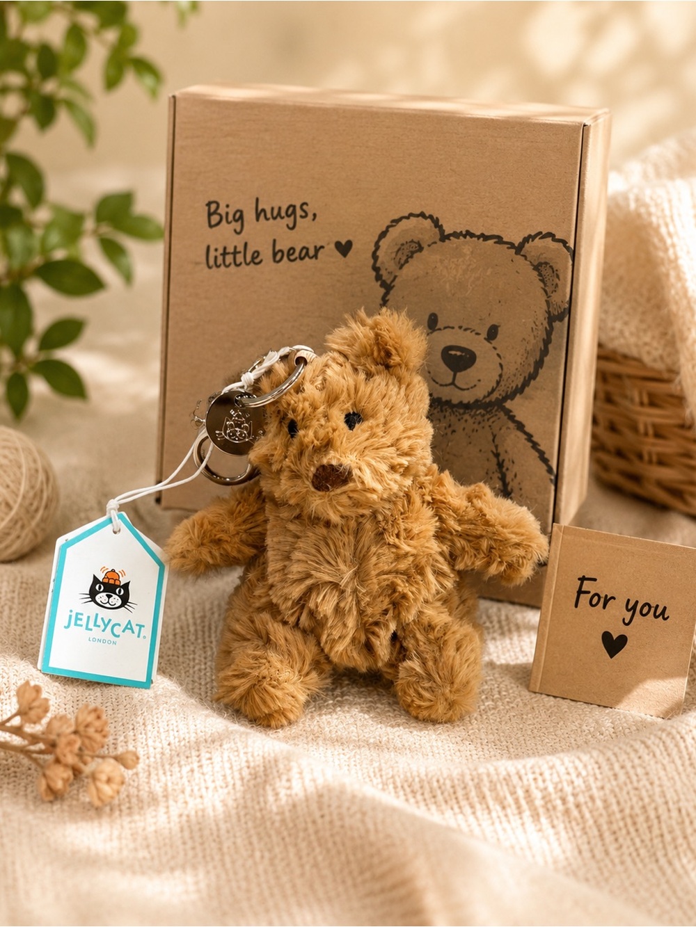 Jellycat Bartholomew Bear Bag Charm plush keychain 🧸✨